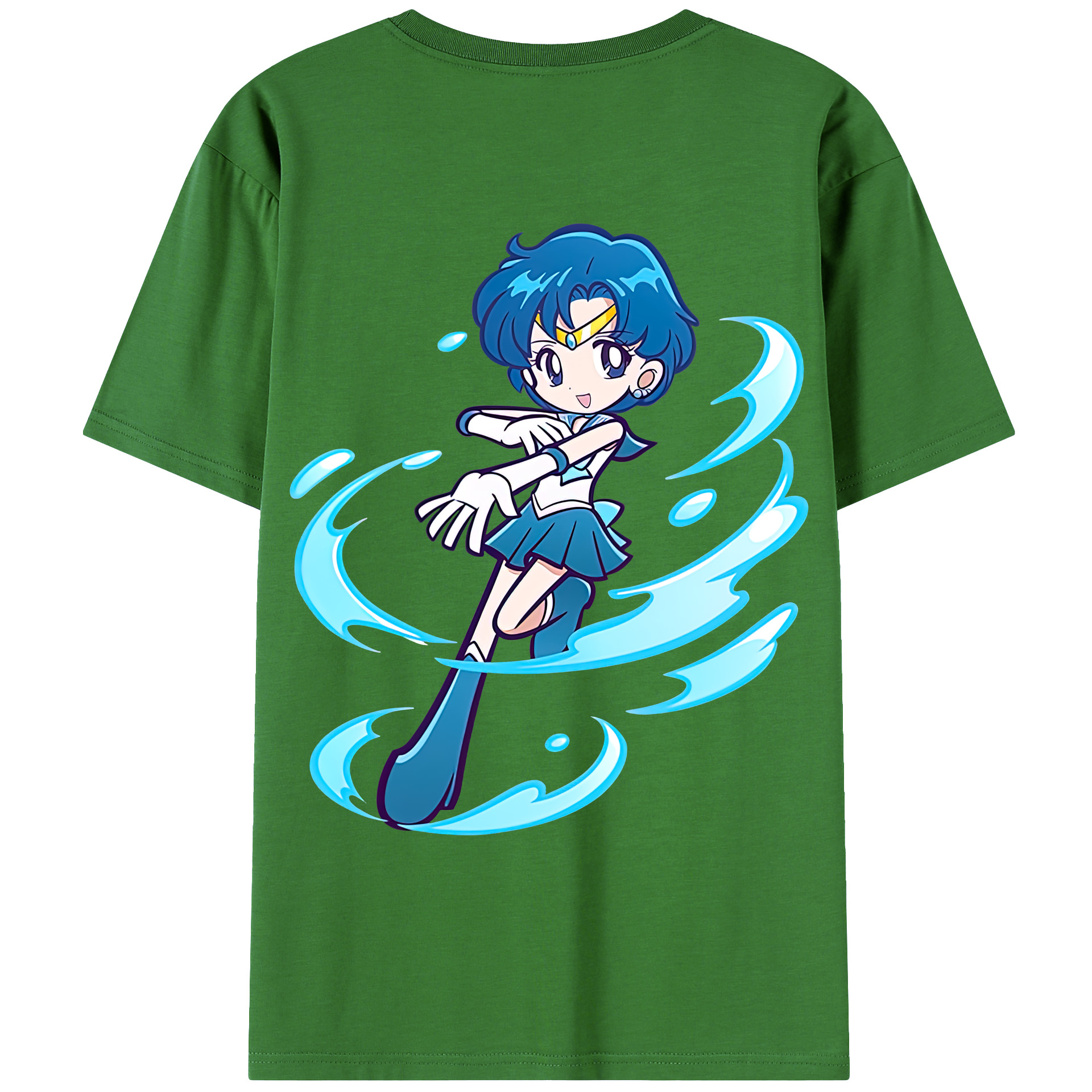 （画像用） 美少女戦士セーラームーン 水野 亜美 みずの あみ Sailor Moon Mizuno Ami レディース半袖Tシャツ(バックプリント)